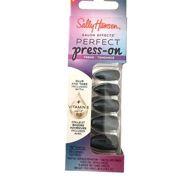Sally Hansen 1 Lot Salon Effects Perfect Press-On Nails 30ct Blue Purple & Rose - Picture 4 of 7